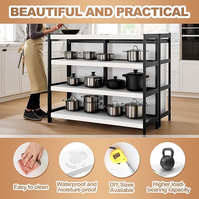 5 Pcs Wire Rack Covers 36x12x3 inch PVC Pantry Shelf Cover 0.31 inch Thick Removable Closet Wire Rack Shelf Covers,Decoration Kitchen Bathroom Office Shelving (Light Luxury White,36x12x3 inch)