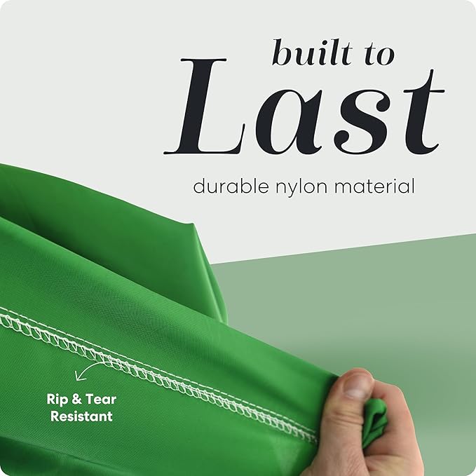 Nylon XL Laundry Bag - Locking Drawstring Closure, Machine Washable, These Large Bags Will Fit a Laundry Basket and Strong Enough to Carry up to Two Loads of Clothes (Green | 22" x 32")