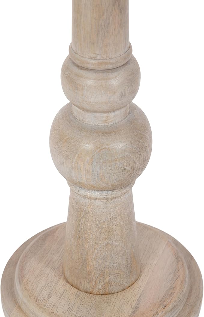Kate and Laurel Wegner Coastal Wooden Round Drink Table, 8 x 23, Whitewash, Elegant and Durable Pedestal Table for Use as Small Drink Table, Plant Stand, or Decorative Item Display