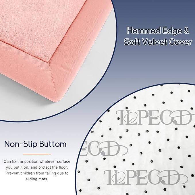 Baby Play Mat for Floor Nursery Rug Muscle Mat Area Rug Playroom Rug 74"x50" Playpen Mat Elastic Foam 1.3" Thick Crawling Mat for Babies,Toddlers, Infants, Kids,Light Pink