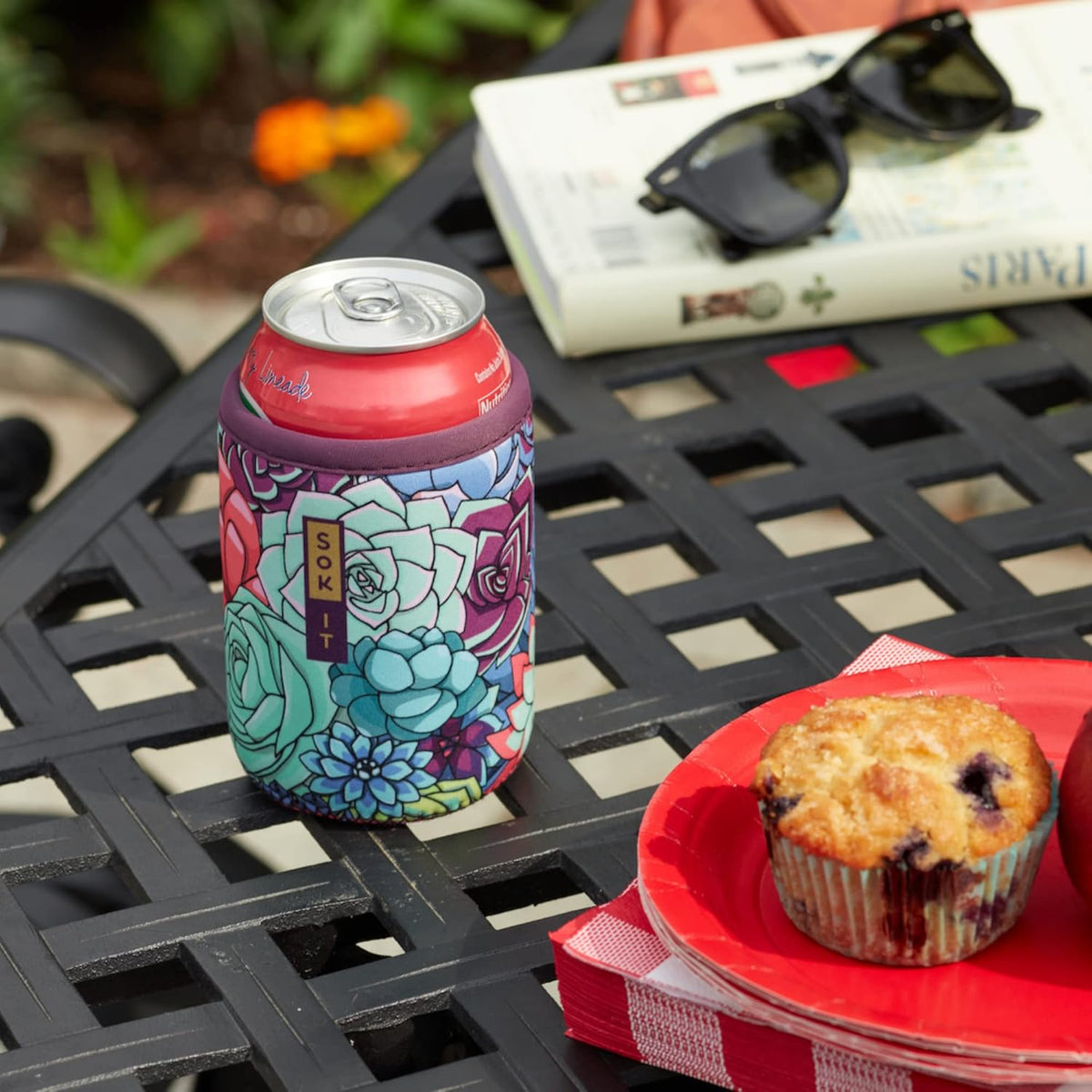 Sok It CanSok Sleeve for Beer & Soda Insulated Neoprene Cover (Sicilian Sunsets, 12oz Slim Can Sleeve)