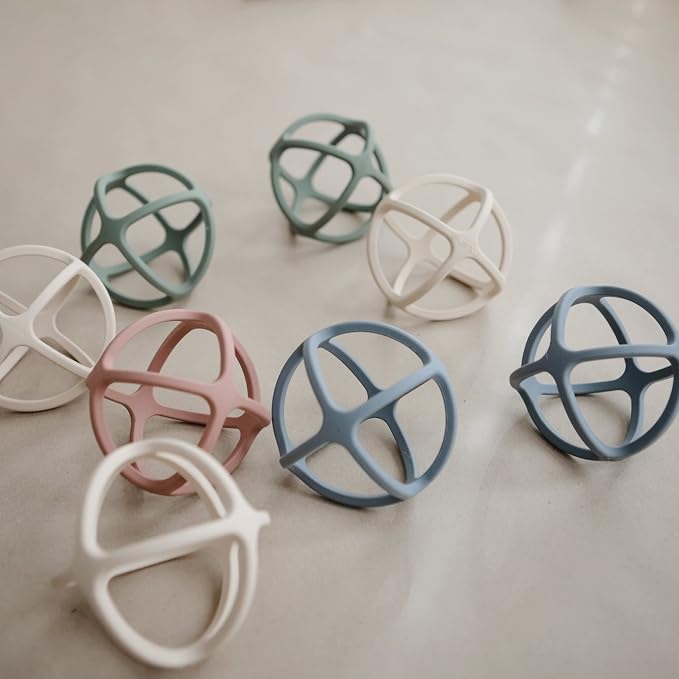 mushie Silicone Baby Teether Ball Toy (Dried Thyme)