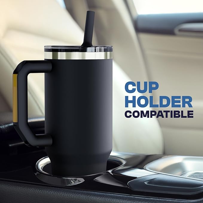Thicc Buddy - 40 oz Stainless Steel Vacuum Insulated Tumbler with Lid and Straw for Water - Travel Mug Cupholder Friendly - Gifts for Women Men Him Her (Red Pencil)