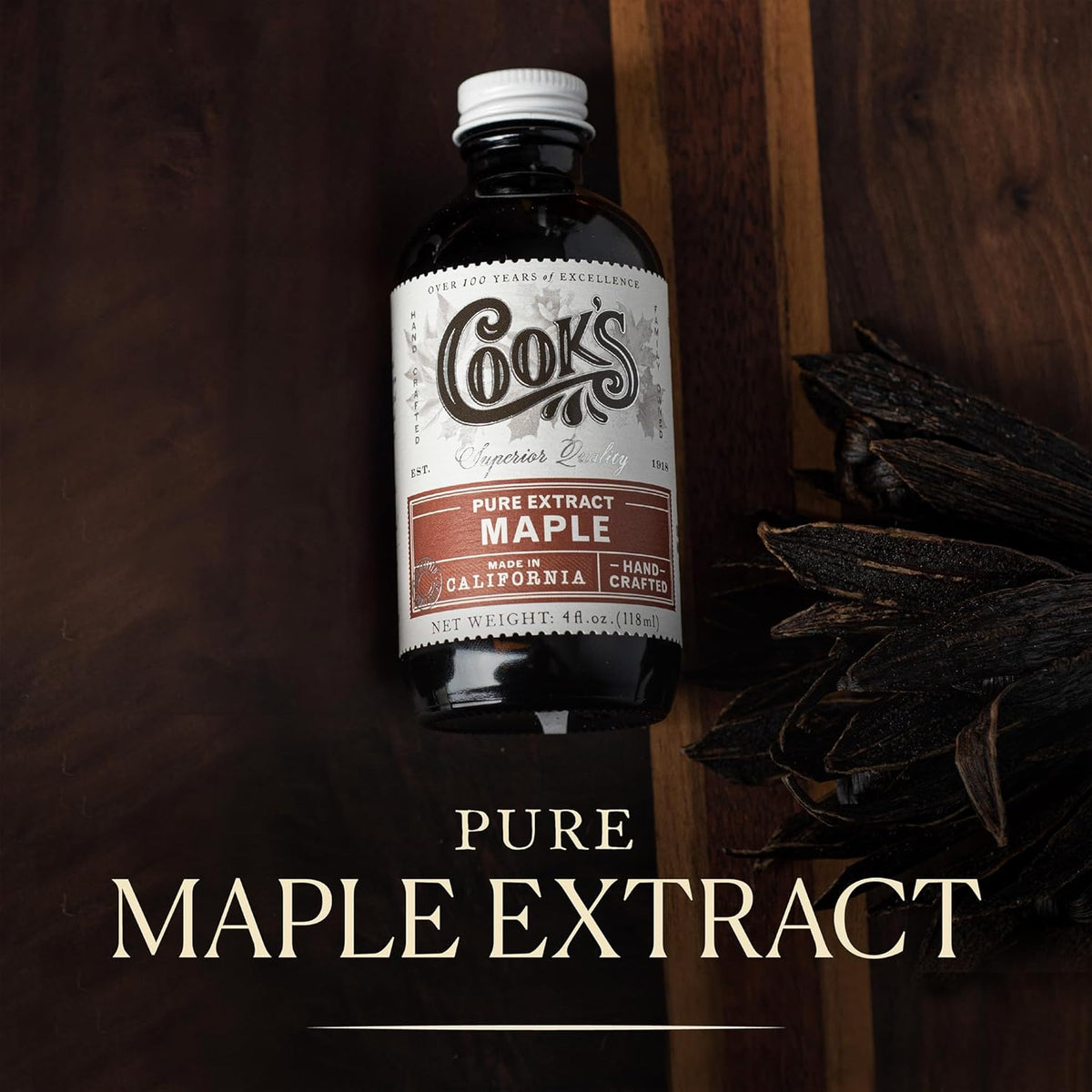 Cook's, Pure Maple Extract, All Natural Premium Maple Sap from Vermont's Finest Maple Trees, 32 oz