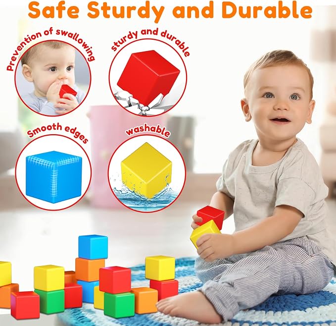 Magnetic Blocks for Toddlers Toys,1.42 Inch Building Blocks Toys for 3 4 5 6 7 8+Years Old Boys Girls, Magnetic Cubes for Kids STEM Montessori Toy Educational Sensory Magnet Toy for Kids Age 1-3 3-5