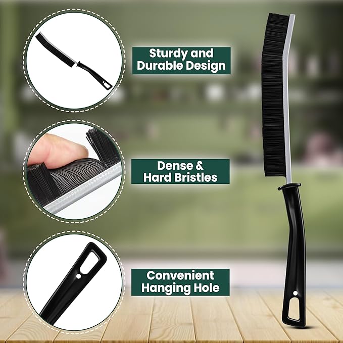Crevice Cleaning Brush Set – 6Pcs Hard Bristle Cleaning Tools for Grout, Tile Floors, Gaps & Narrow Spaces – Small Grout Scrub Brush for Cleaning Bathroom, Shower, Window Tracks, Kitchen