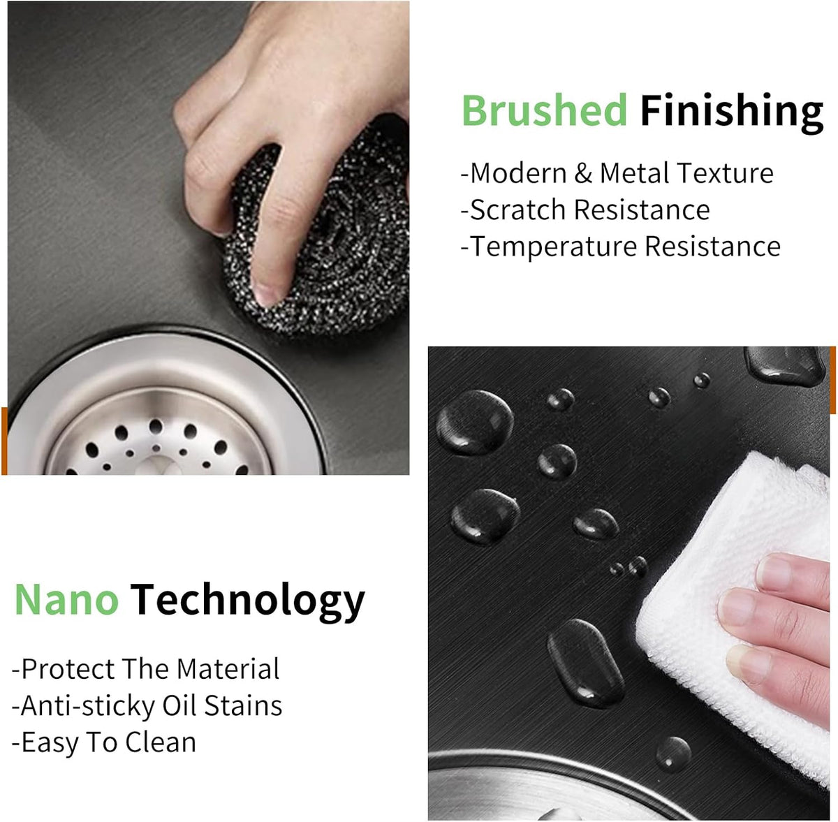Black 33x19 In Drop In Kitchen Sink-Stainless Steel Topmount Modern Single Bowl Kitchen Sink Come With Silicon Mat,Drain Strainer Set Offer Large Basin And Compatibility With Various Kitchen&Bar Style