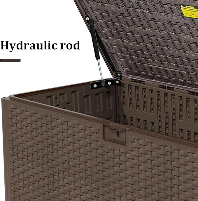 180GAL Deck Box -Grey,Wheeled Footlocker,Waterproof Resin Storage Bin for Patio Cushions