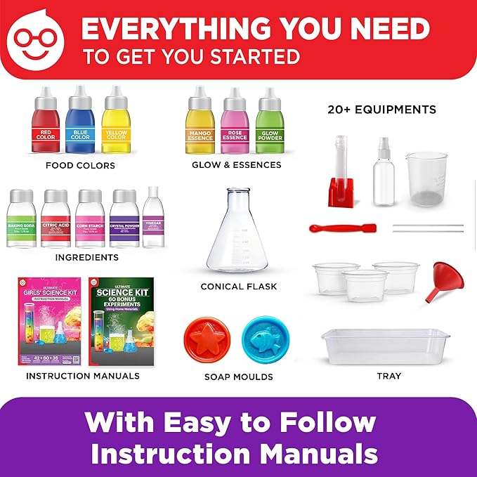 Doctor Jupiter Girls' Science Kit for Kids Ages 8-10-12-14 | Birthday Gift Ideas for 8,9,10+ Year Old Girls | Chemistry Set, STEM Toy Kit with 135+ Experiments | Learning & Educational Projects