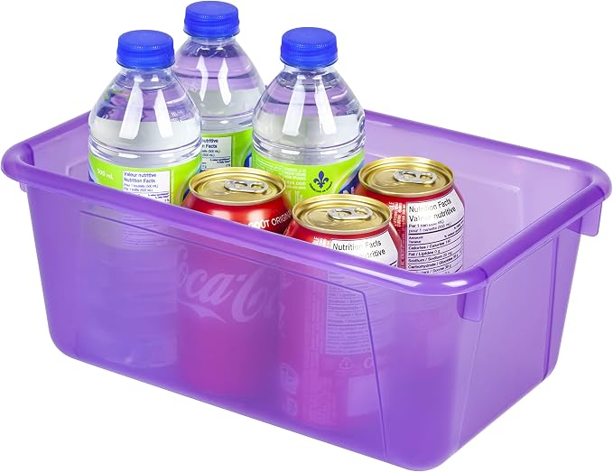 Storex Small Cubby Bins – Plastic Storage Containers for Classroom, 12.2 x 7.8 x 5.1 inches, Candy Violet, 10-Pack (62478A05C)