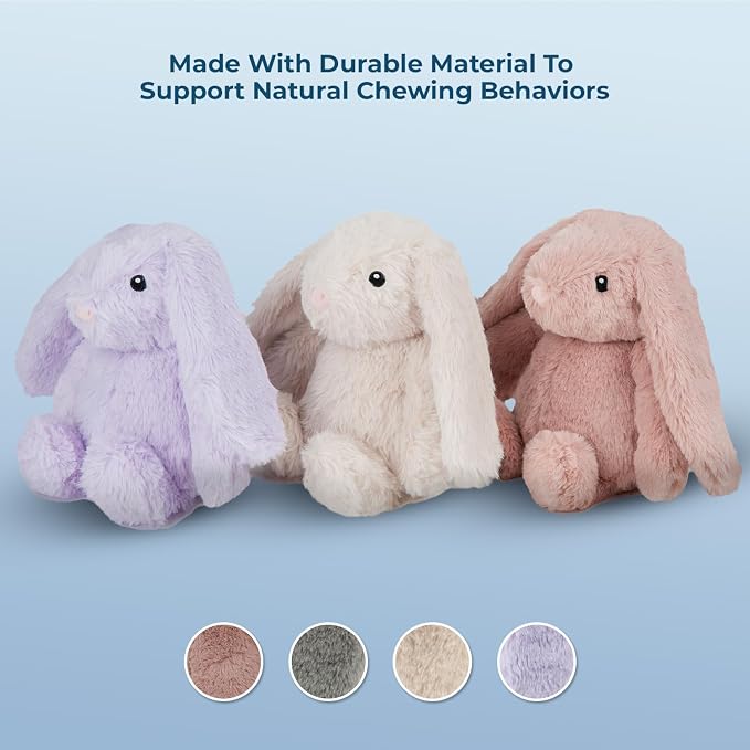 Best Pet Supplies Interactive Squeaky Dog Chew Toy, Ideal Dog Toys for Chewers, Small, Medium & Large Dogs, and Fetch Lovers - Bunny (Mauve), Medium