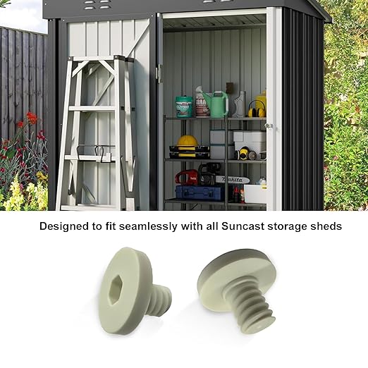 20 PCS Replacement Bolts Compatible with Suncast Storage Sheds for Suncast/Craftsman Resin Storage Sheds, Replacement Screws Compatible with Suncast Storage Sheds Shed Accessories (20, White, 3/8)
