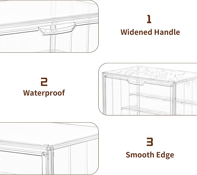 4 Pack Display Case for Collectibles 4 Layer Updated Adjustable Acrylic Display Case with Magnetic Door Clear Stackable Display Box Hobby Display Cases for Figures