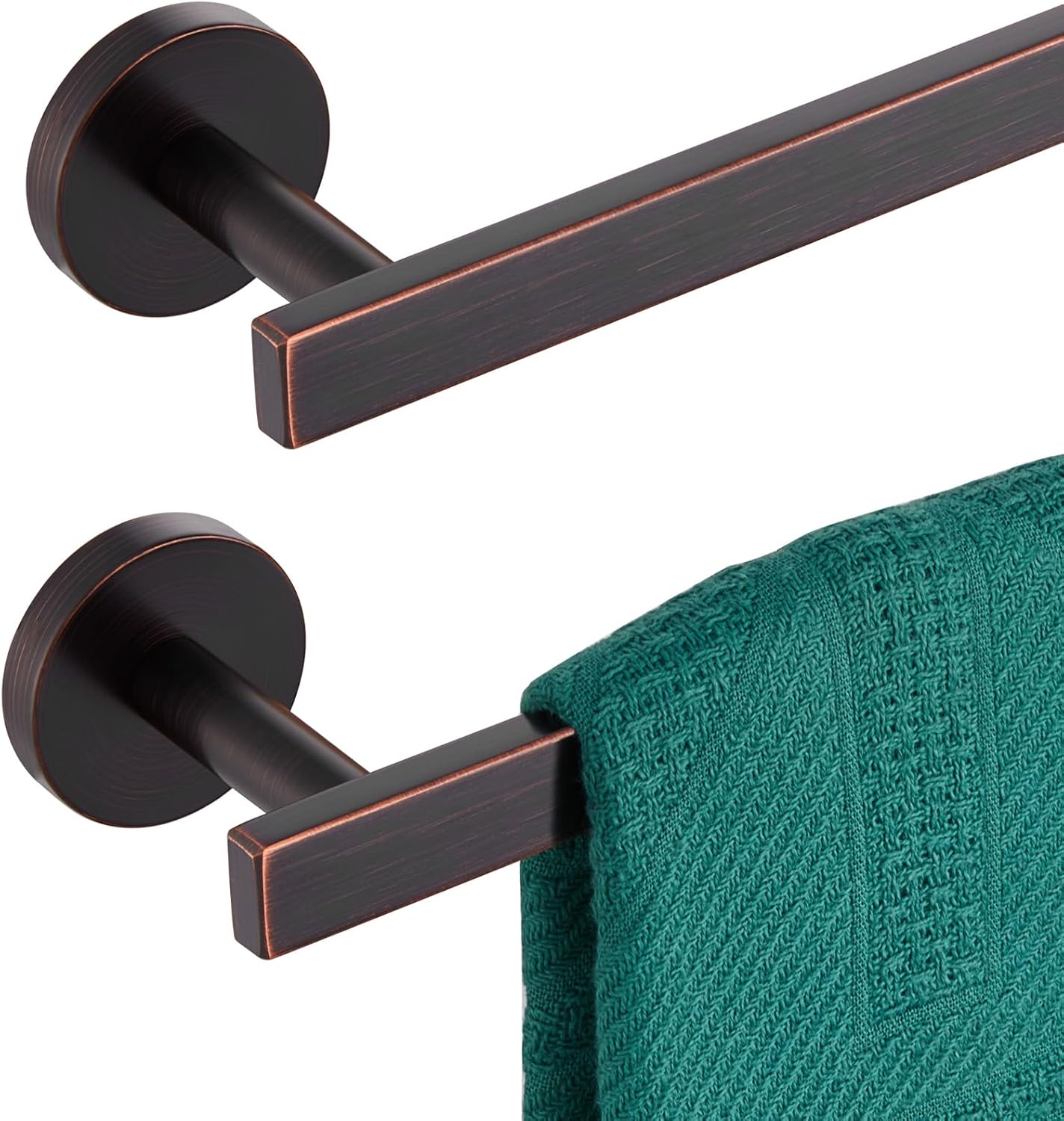24 Inch Bathroom Towel Bar Bath Towel Rack Kitchen Towel Holder Towel Rails Wall Mounted SUS304 Stainless Steel 2 Pack Oil Rubbed Bronze AN4001ORB-L24-P2