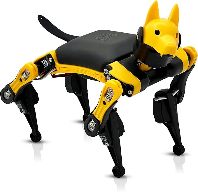 Petoi Programmable Robot Dog Bittle X V2 Lite Servo | Coding Smart Robot Dog Kit, Voice Controlled, Quadruped Interactive Robot for Kids (Bittle X V2 - Alloy servos - pre-Assembled - Yellow + Black)