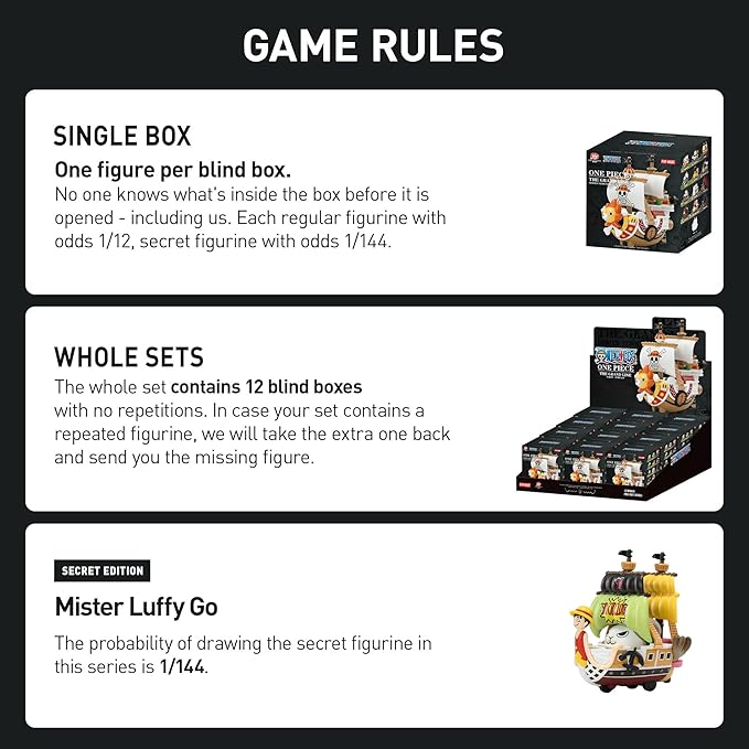 POP MART One Piece - The Grand Line Series Vehicles Blind Box Figures, Collectible Toys Home Decorations, Holiday Birthday Gifts for Boys, Whole Set