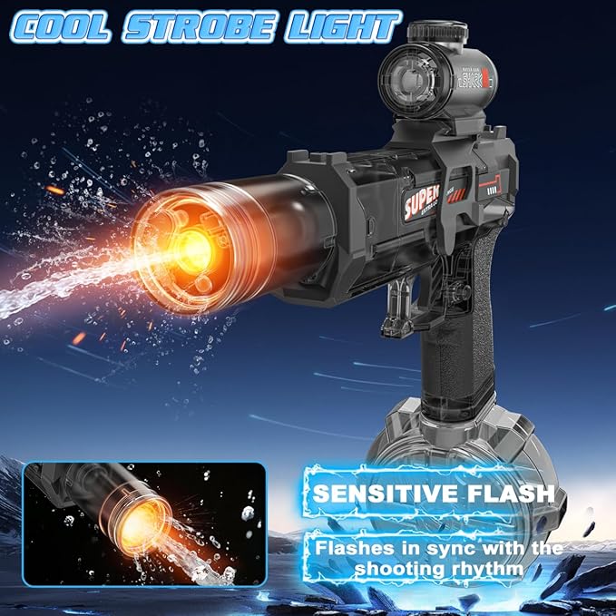 Handwell Electric Water Gun for Adults Kid, Led Light-Automatic Squirt Water Gun, Large Capacity Ultimate Water Blaster 23-33 FT Long Range, Summer Outdoor Toys, Beach Swimming Pool Water Fighting Toy