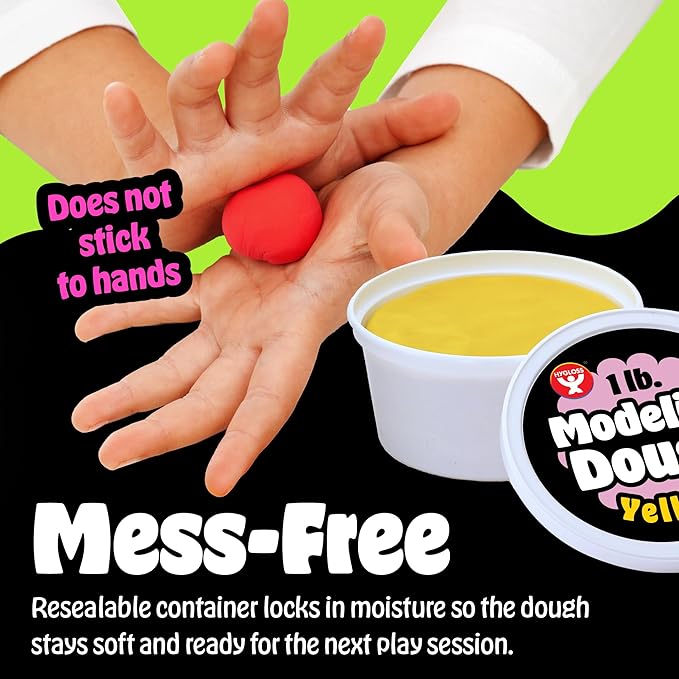 Hygloss Play Modeling Dough for Kids – Safe & Non-Toxic Sensory Dough for Arts and Crafts – 1 lb Tub – Play Clay for Toddler Activities, Preschool Classroom Must-Haves – Green Color, Scented