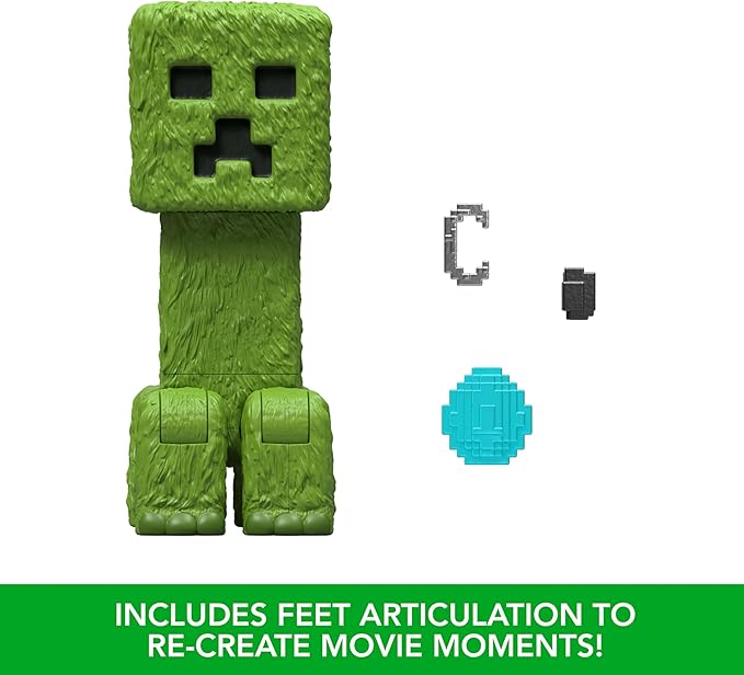 Mattel Minecraft Action Figure & Accessories Set, 4-inch Creeper Posable Character Collectible Inspired by A Minecraft Movie