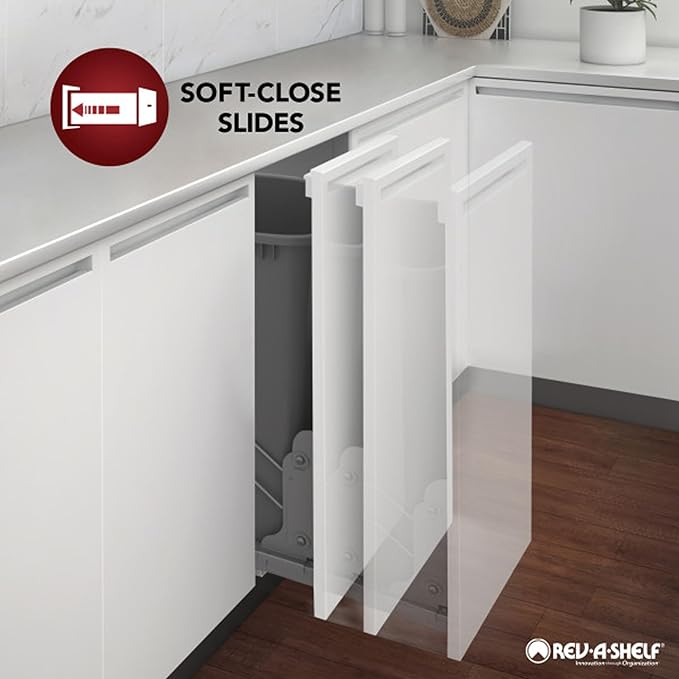 Rev-A-Shelf 5.5" Pullout Storage Organizer for Base Kitchen/Bathroom Cabinets with Soft-Close Full Extension Slides & Adjustable Shelves, 448-BCSC-5C