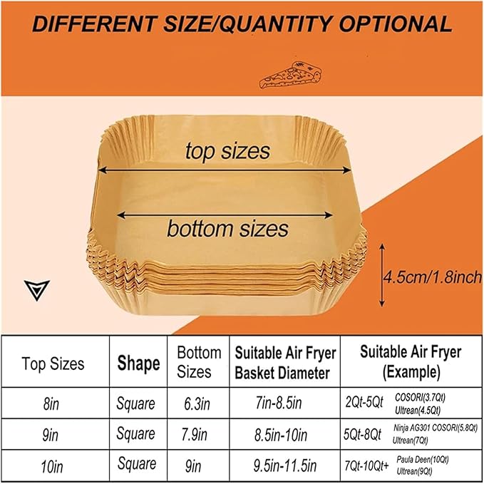Large Air Fryer Disposable Paper Liners Nonstick 23cm Oven Airfryer Parchment Baking Paper ，Compatible For Ninja，Compatible For COSORI ，Grill Cooking Basket(16cm round,300 Pcs)