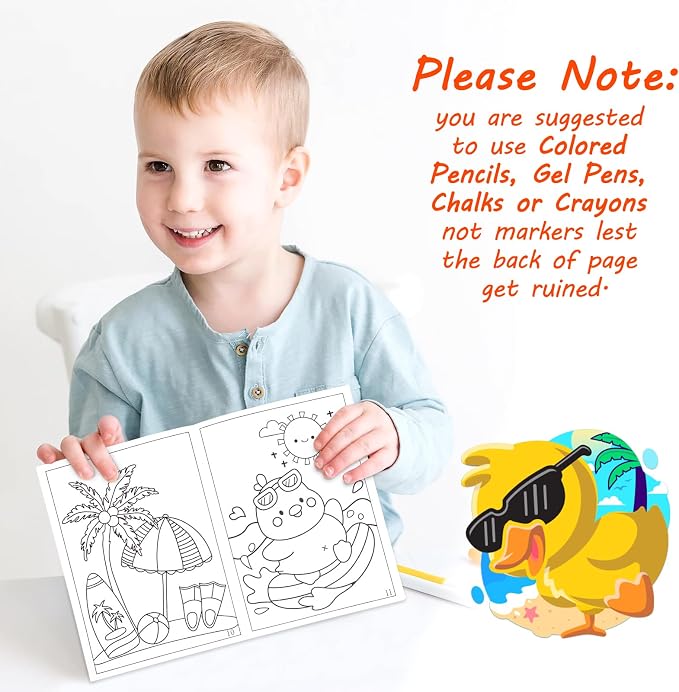 90shine 144PCS Summer Coloring Books for Kids in Bulk Ages 4-8, End of The Year Gifts from Teacher for Students Beach Pool Birthday Party Favors