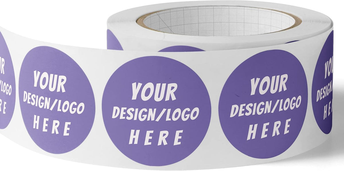 150 Custom Circle/Square BOPP Roll Labels- Personalized Stickers for Business Logo, Party, Wedding Favor, Baby Shower-Any Design Text + Image, Matte/Gloss Finish (4 * 2 Inch)