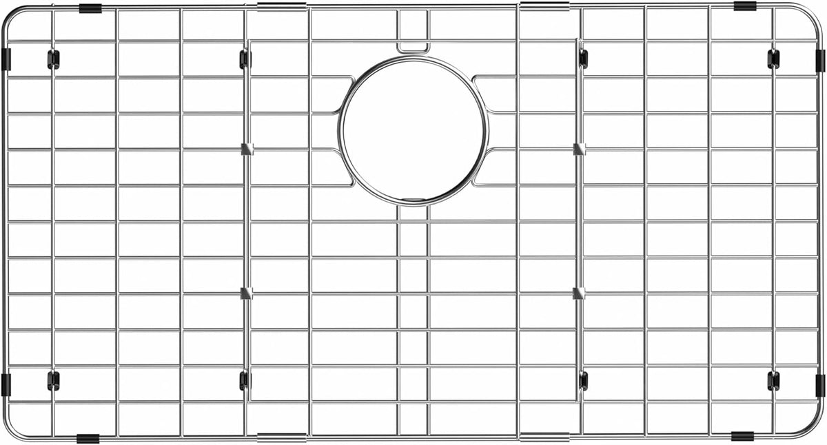 iPEGTOP Sink Bottom Grid, 3-Piece Stainless Steel Sink Protector 26-1/8" x 14-1/8" Rear Drain Hole, Sink Grate Sink Rack for Bottom of Kitchen Sink Single Sink Bowl with Sink Hole Cover