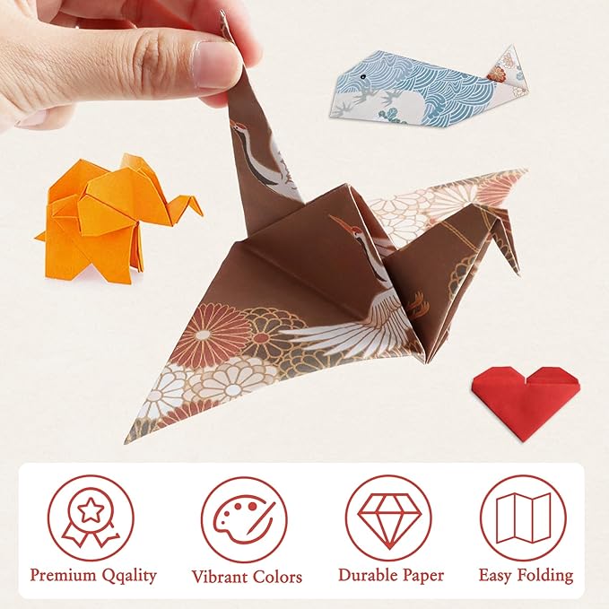 Pigipigi Kids Craft Origami Paper Kit for Kids Ages 5-8 8-12, with Guiding Book, 360 Sheets DIY Art and Crafts Supplies,Colorful Folding Papers Set Projects Gifts Activity for Boy Girl Toys(Japanese)