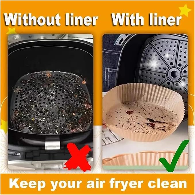 Large Air Fryer Disposable Paper Liners Nonstick 23cm Oven Airfryer Parchment Baking Paper ，Compatible For Ninja，Compatible For COSORI ，Grill Cooking Basket(20cm square,250 Pcs)
