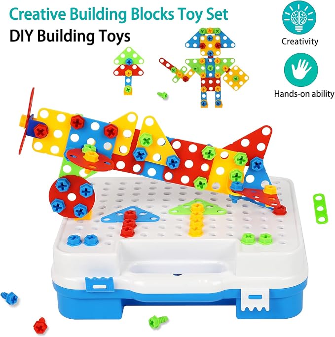 Gears Toys for Kids Ages 4-8, STEM Educational Construction Toys, Building Toy Set for Boys and Girls, Engineering Building Blocks Creative Learning Toy Set