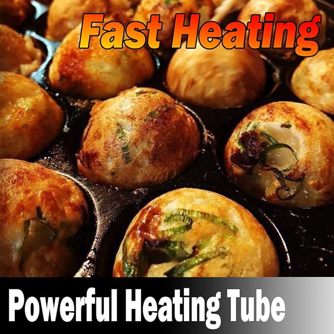 Takoyaki Maker Commercial Ebelskiver Pan 84 Holes Electric Grill Machine for Aebleskiver, Cake Pops, Pancake Balls, Donut Holes, 6000W, 220V