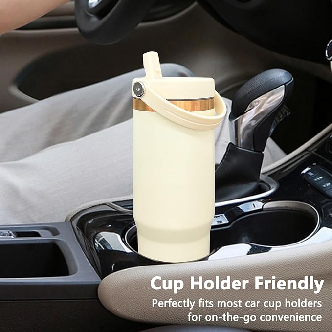 30 oz Tumbler Bulk with Handle and Straw, Vacuum Insulated Tumblers with Flip Straw and Top Handle, Leakproof Powder Coated Tumbler, Stainless Steel Travel Mug for Coffee Water (Mixed, 4 Pack)