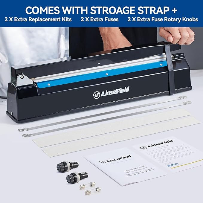 Sealer Pro, 12-inch Super Impulse Heat Bag Sealer, 7-mm Sealing System with Patent for Never Burn Out, Antioxidant Aluminium Shield, Copper Transformer, Built-in Fuse Safety System, Red
