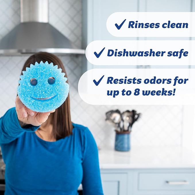 Scrub Daddy Scratch-Free Multipurpose Kitchen Sponges - Bulk Dish Sponges for Kitchen, Bathroom, Household Cleaning & More - Made with BPA-Free Polymer Foam (5 Count) (Pack of 2)