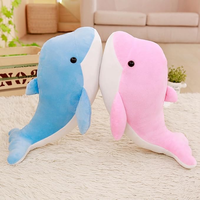 Dolphin Stuffed Animals Plush Pillows Soft Sea Animal Plush Dolls Stuffed Animal Plushies (PINK-15.2Inch)