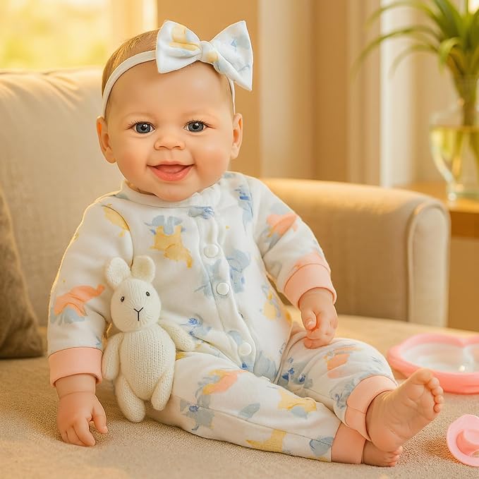 SCOM Baby Doll Girl, 18 inch Realistic Soft Body Baby Doll Real Life Cute Baby with Accessories for 3+ Year Old Christmas Birthday Gifts