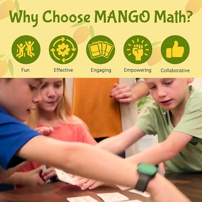 MANGO Math - Playing Cards - Educational Card Game Set of 12 Decks - Fun Learning Cards for Kids - Classroom Activities - Facts Practice Cards - Elementary School Teaching Materials
