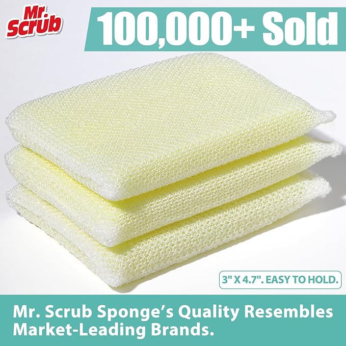 Sponges Kitchen Scrub Dish Sponge Scouring Pad, 24 Pads Cleaning Brush Dishwasher Soap Supplies, Dishwashing Dinnerware Towels Sink Pan Pot Cloth Rags Holder Bathroom Bathtub