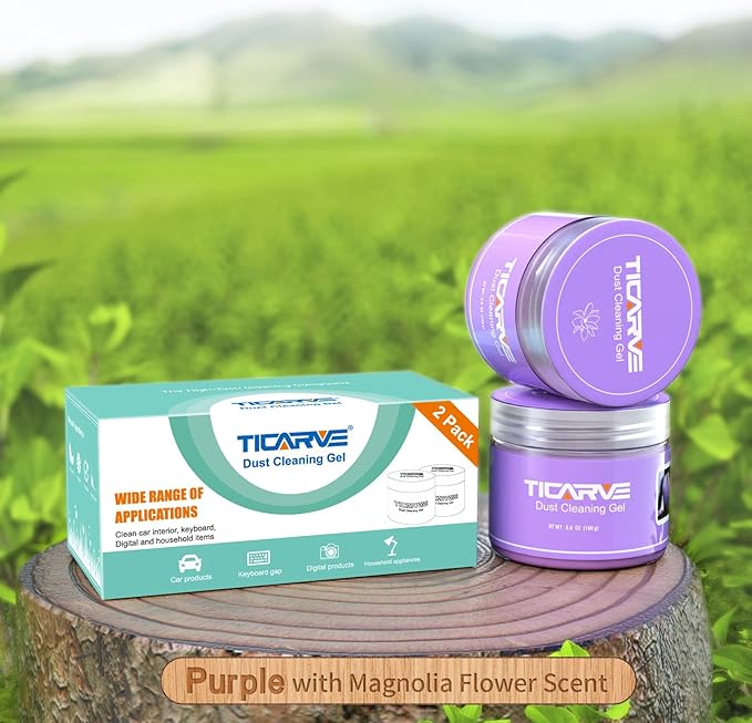 TICARVE 2Pack Cleaning Gel for Car Putty Car Vent Cleaner Cleaning Putty Gel Auto Tools Car Interior Cleaner Dust Mud for Cars and Keyboard Cleaner Slime Purple (320g/11.2oz)