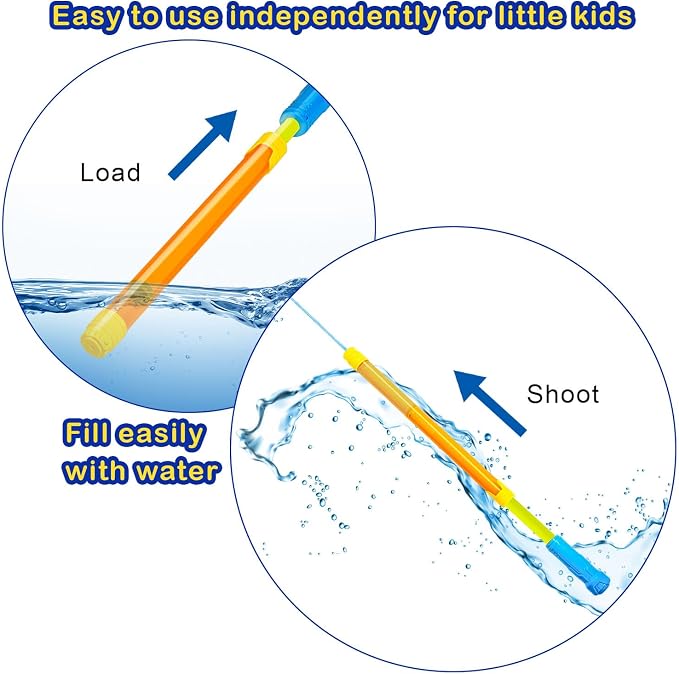 6 Pack Water Gun for Kids Adults, Pool Toys Squirt Gun for Kids Ages 3-5 4-8 8-12,Super Water Soaker Blaster for Party Favors Outdoor Backyard Summer Activities