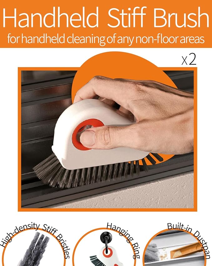 Window Sill Cleaner Tool - Hard Bristle Crevice Cleaning Brush, Multifunctional Gap Scrub Brush, Window, Home Essentials, Bathroom Cleaner Tools for Household Use, Kitchen - 8PCS