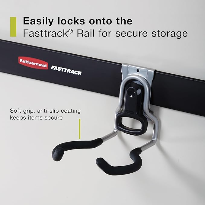 Rubbermaid Garage FastTrack Power Tool Holder Satin Nickel Wall Mounted Storage System Holds up to 50 pounds for Home/Garage/Tool Organization