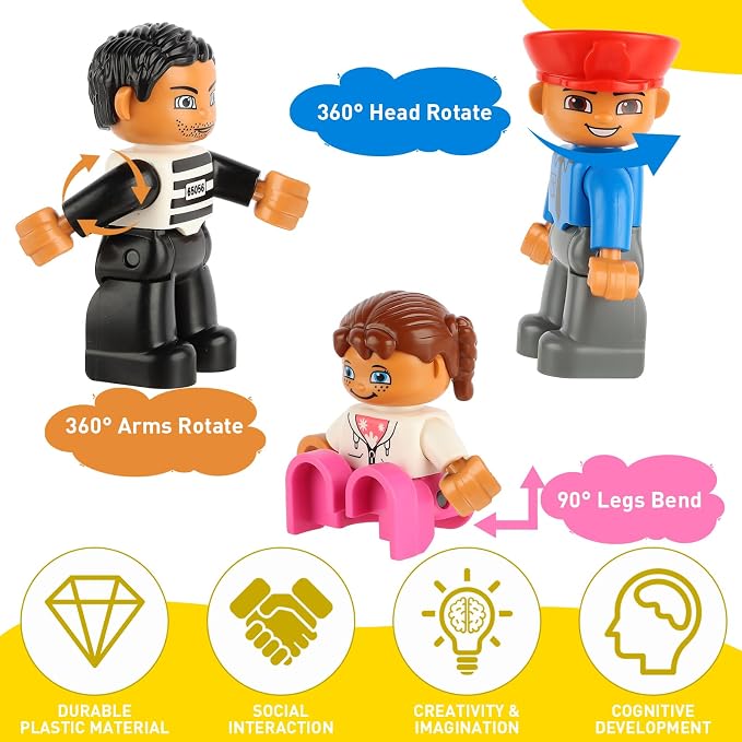Minifigures Pack, 19PCS People Figures Only Series Building Block, Kids Mini Action Figures for Christmas Stocking Stuffers, Xmas Toys Figures Minifigs Gifts, Birthday Party Favors for Boys and Girls