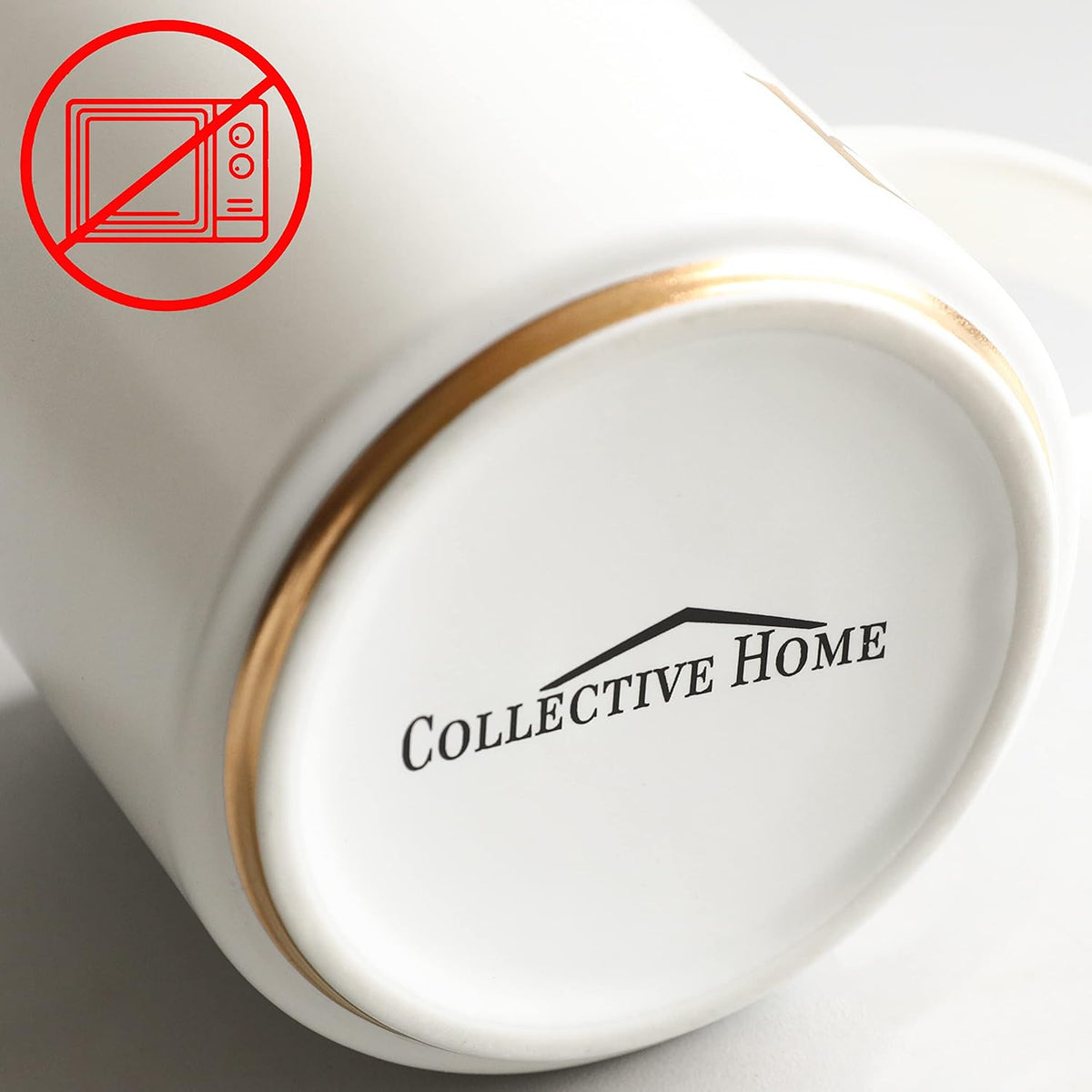 COLLECTIVE HOME - Monogram Ceramic Mugs, 15 oz Golden Initial Coffee Cups, Elegant Alphabet Tea Mugs, Elegant Personalized Mug with Gift Box, Unique Mug with Double Side Capital Letter (U)