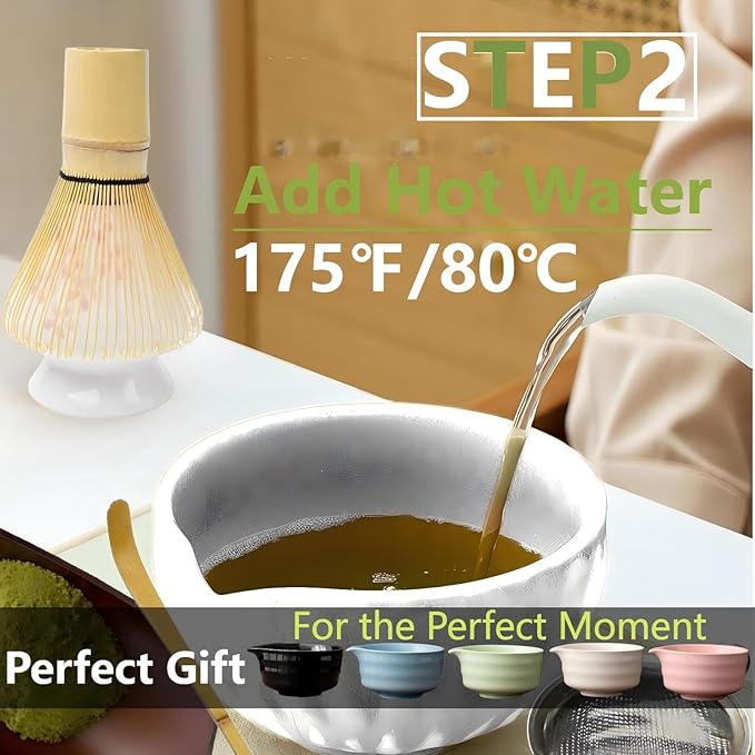 Matcha Whisk Holder Matcha Chasen Whisk Stand Ceramic Holder fit for Traditional Japanese Tea Ceremony Starter (Matte Black)
