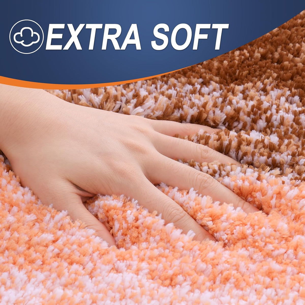 OLANLY Bathroom Rugs Mat 24x16, Extra Soft Absorbent Microfiber Bath Rugs, Rubber Backing, Quick Dry, Machine Washable Bath Mats for Bathroom Floor, Tub and Shower, Home Decor Accessories, Orange