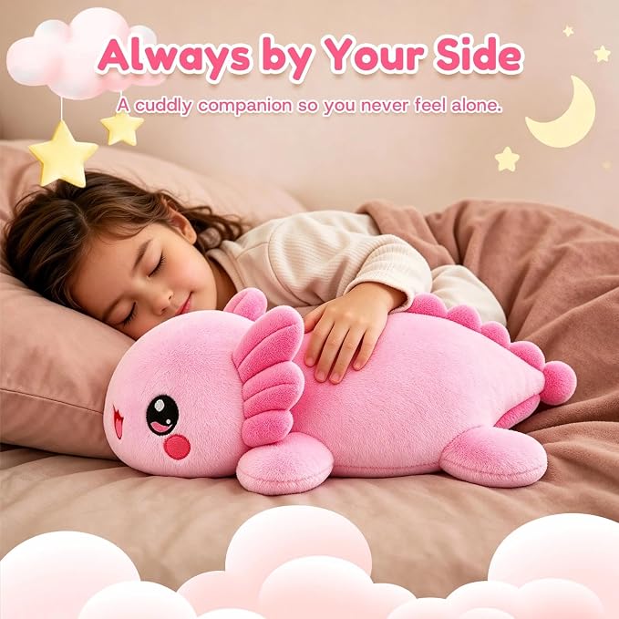 Axolotl Weighted Stuffed Animal, Soft Plush Toy Gift (10.6 Inch, 0.7 Lbs)