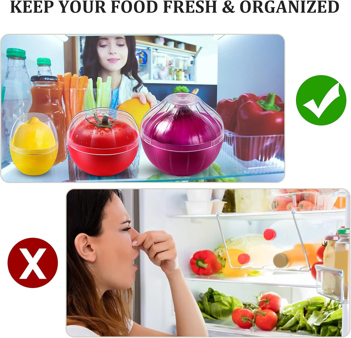 Onion Storage Containers, Reusable Onion Keeper for Refrigerator, Individual Onion Saver Holder Organizer for Fridge to Keep Onion Fresh