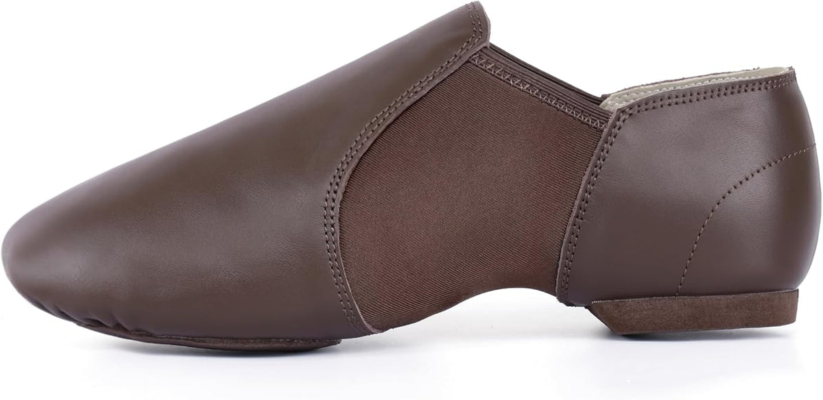 Linodes Unisex Leather Upper Jazz Shoe Slip-on for Women and Men's Dance Shoes